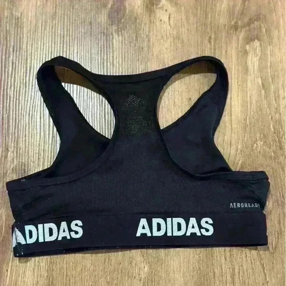 Adidas Girls Big Gym Bra Black Size M(10/12) - Picture 2 of 5